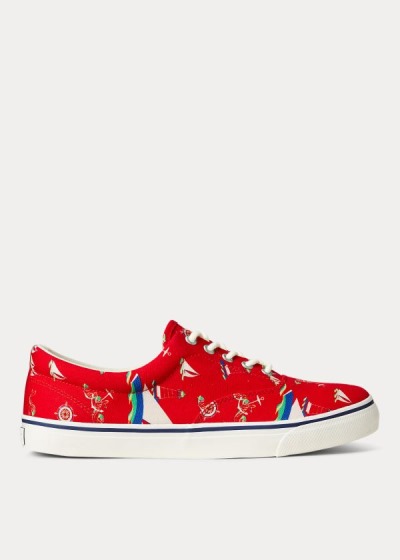 Zapatillas Polo Ralph Lauren Hombre Rojos Multicolor - Harpoon Canvas - MYTIL1035